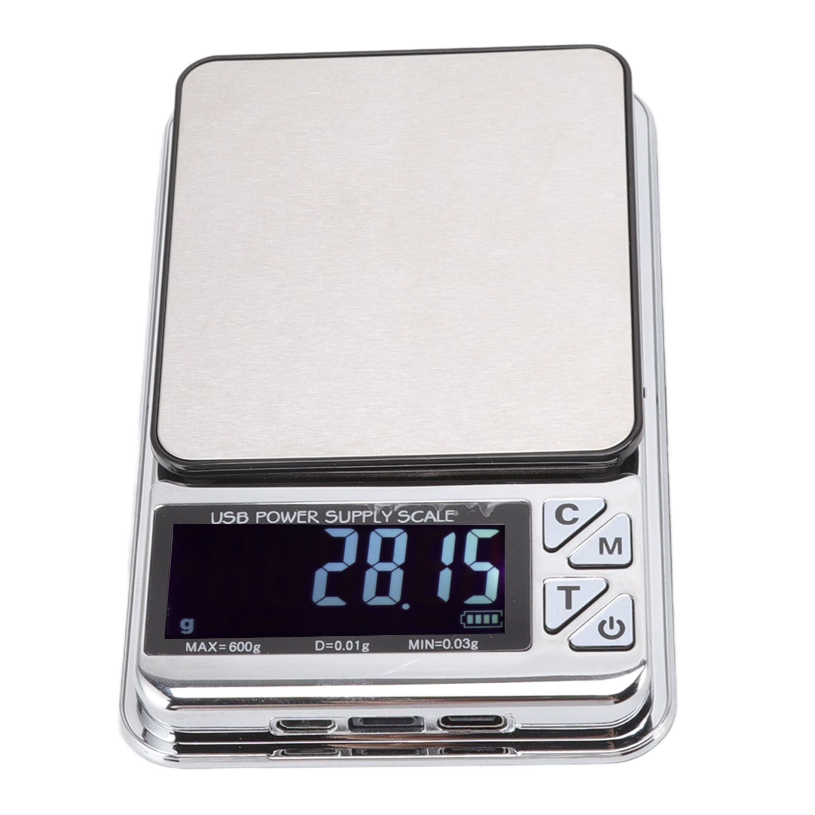 High Accuracy Digital Scale 600/0.01g LCD Display Waterproof USB Charging Electronic Scale for Kitchen Jewelry V1294-YM3118220246911-0421