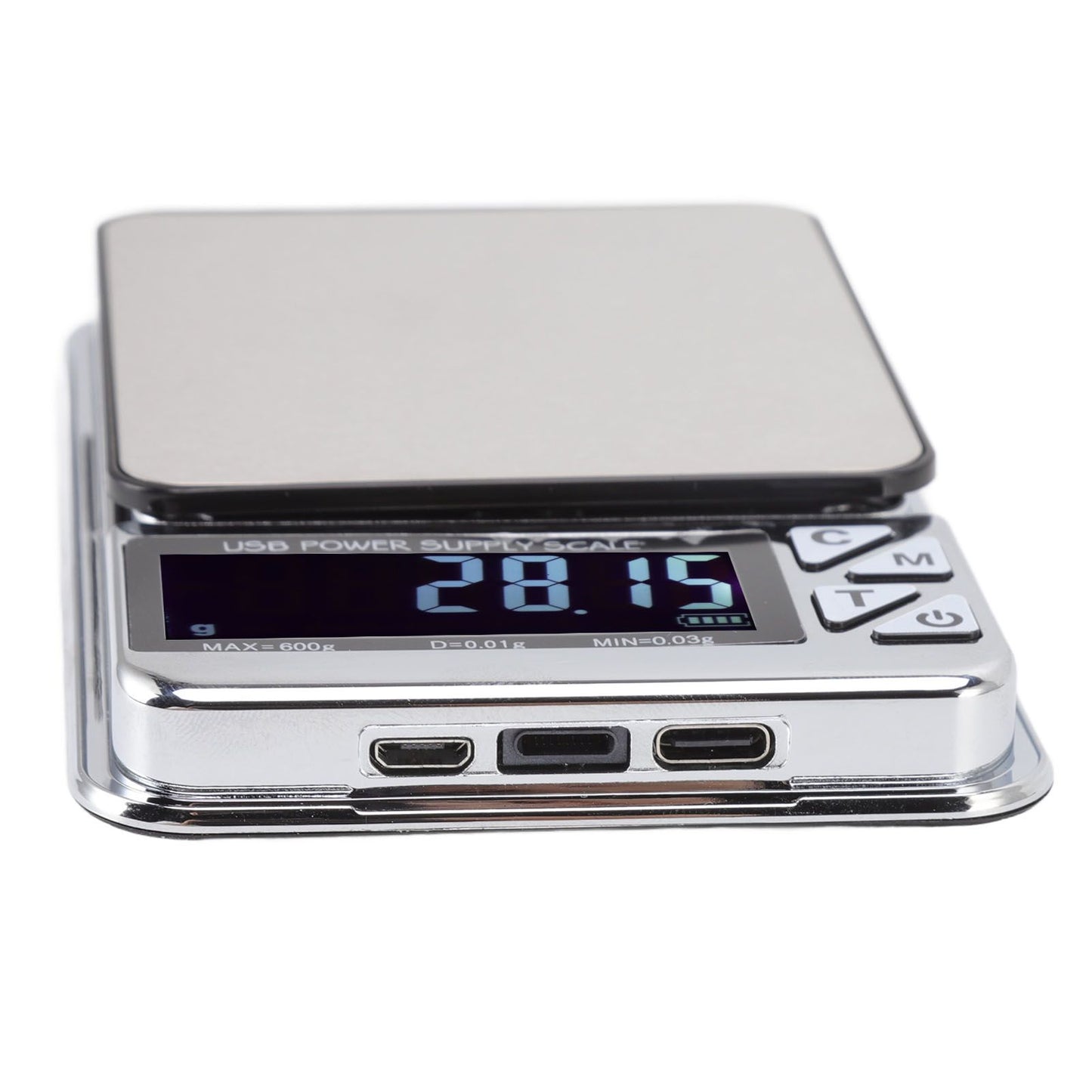 High Accuracy Digital Scale 600/0.01g LCD Display Waterproof USB Charging Electronic Scale for Kitchen Jewelry V1294-YM3118220246911-0421