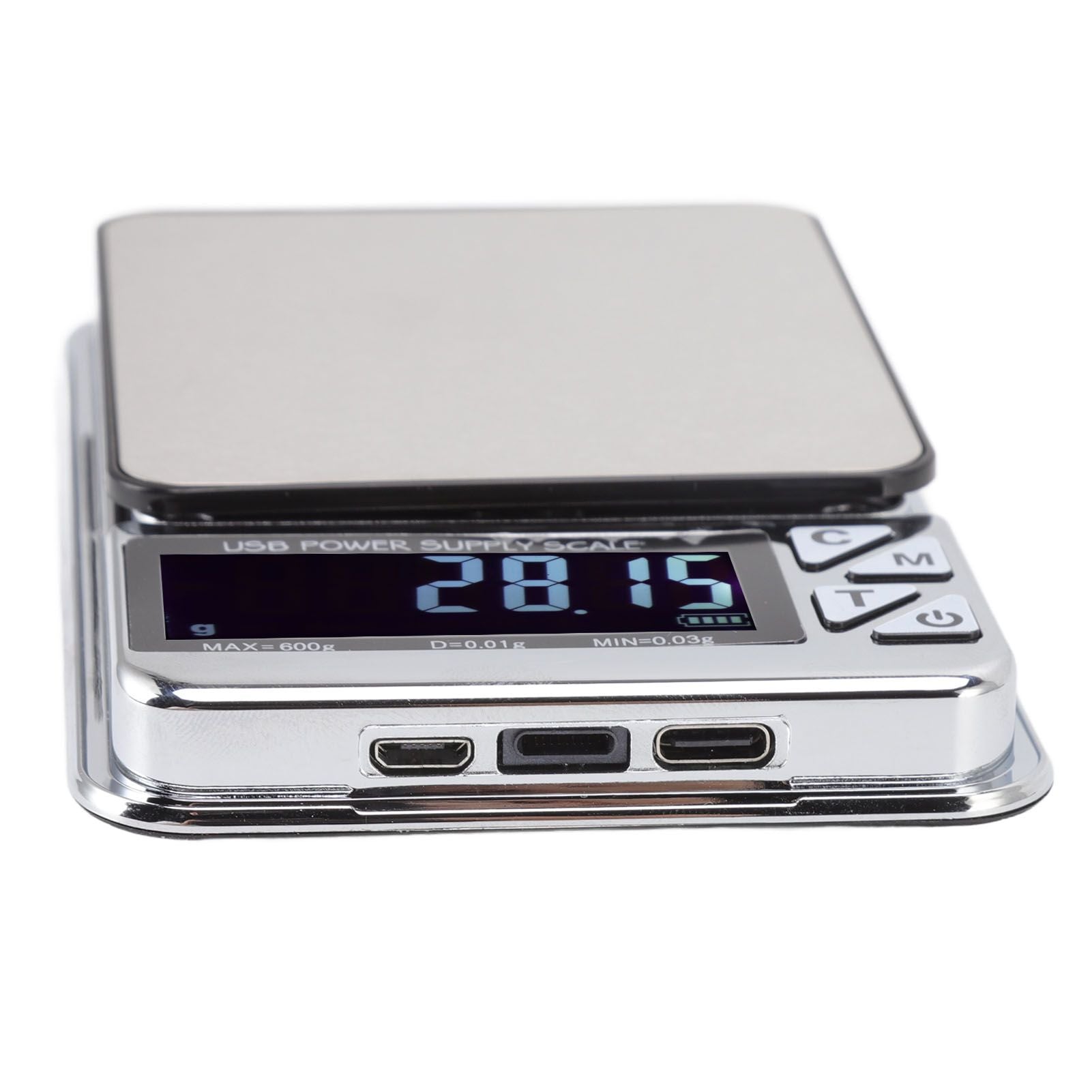 High Accuracy Digital Scale 600/0.01g LCD Display Waterproof USB Charging Electronic Scale for Kitchen Jewelry V1294-YM3118220246911-0421
