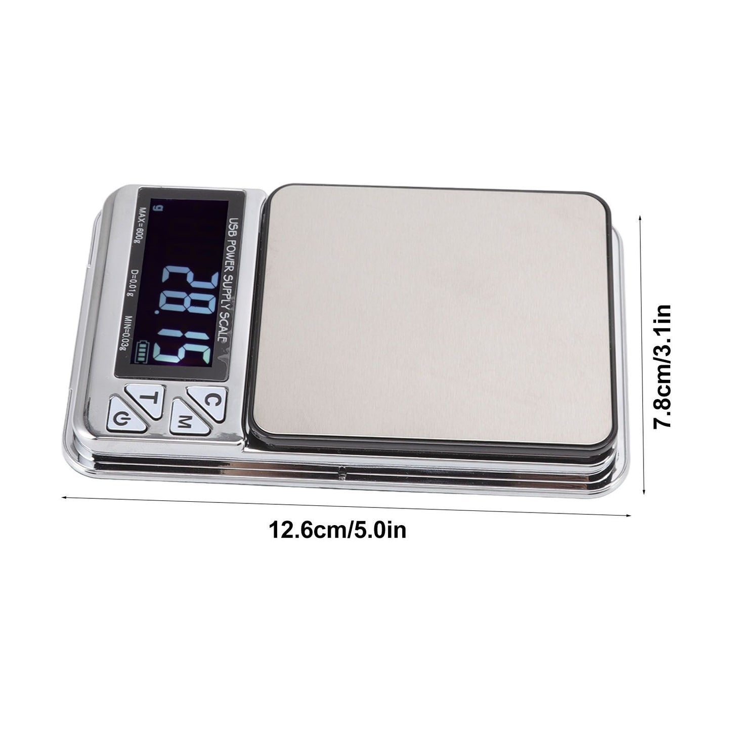 High Accuracy Digital Scale 600/0.01g LCD Display Waterproof USB Charging Electronic Scale for Kitchen Jewelry V1294-YM3118220246911-0421