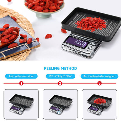 High Accuracy Digital Scale 600/0.01g LCD Display Waterproof USB Charging Electronic Scale for Kitchen Jewelry V1294-YM3118220246911-0421
