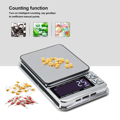 High Accuracy Digital Scale 600/0.01g LCD Display Waterproof USB Charging Electronic Scale for Kitchen Jewelry V1294-YM3118220246911-0421