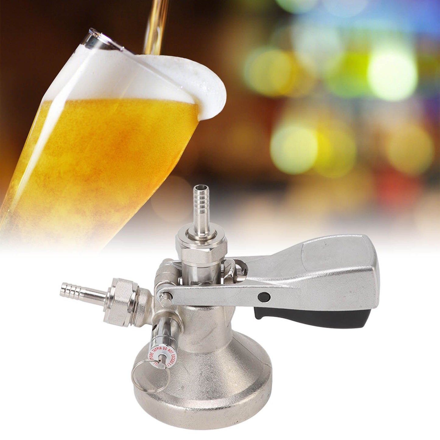 G Type Beer Keg Coupler Stainless Steel Probe Brass Body Triangular Beer Dispenser Accessory for Bar Party V1294-YM3118220247411-0421