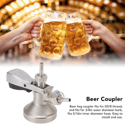 G Type Beer Keg Coupler Stainless Steel Probe Brass Body Triangular Beer Dispenser Accessory for Bar Party V1294-YM3118220247411-0421