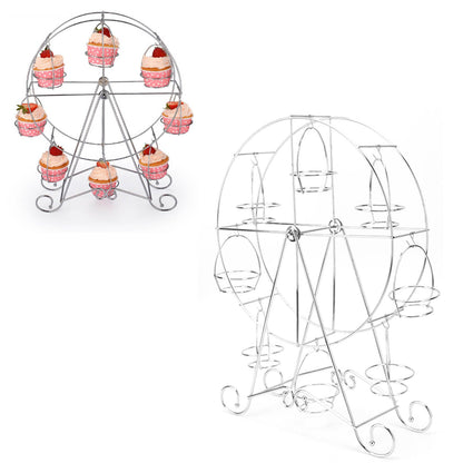 Cupcake Display Rack Iron Rotatable Eight Cupcakes Wheel Cupcake Stand for DIY Birthday Party V1294-YM3118220247611-0421
