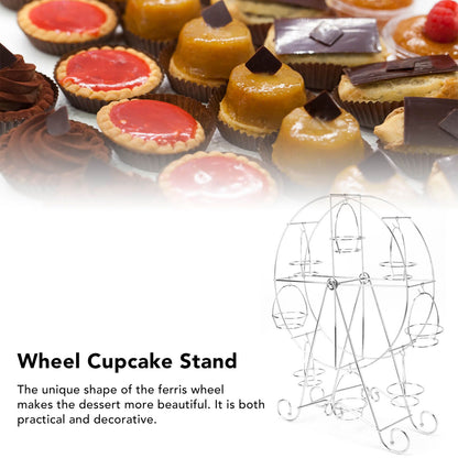Cupcake Display Rack Iron Rotatable Eight Cupcakes Wheel Cupcake Stand for DIY Birthday Party V1294-YM3118220247611-0421