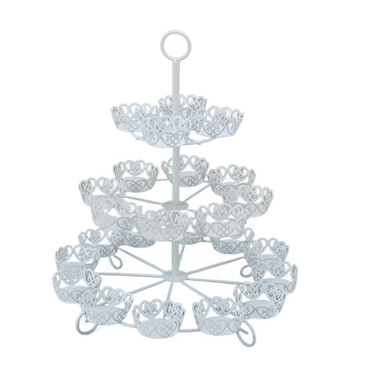 Cupcake Stand for 24 Cupcakes 3 Tier Pastry Serving Display Stand Iron Dessert Carrier Display Holder for V1294-YM3118220247811-0421