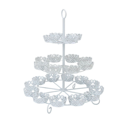 Cupcake Stand for 24 Cupcakes 3 Tier Pastry Serving Display Stand Iron Dessert Carrier Display Holder for V1294-YM3118220247811-0421