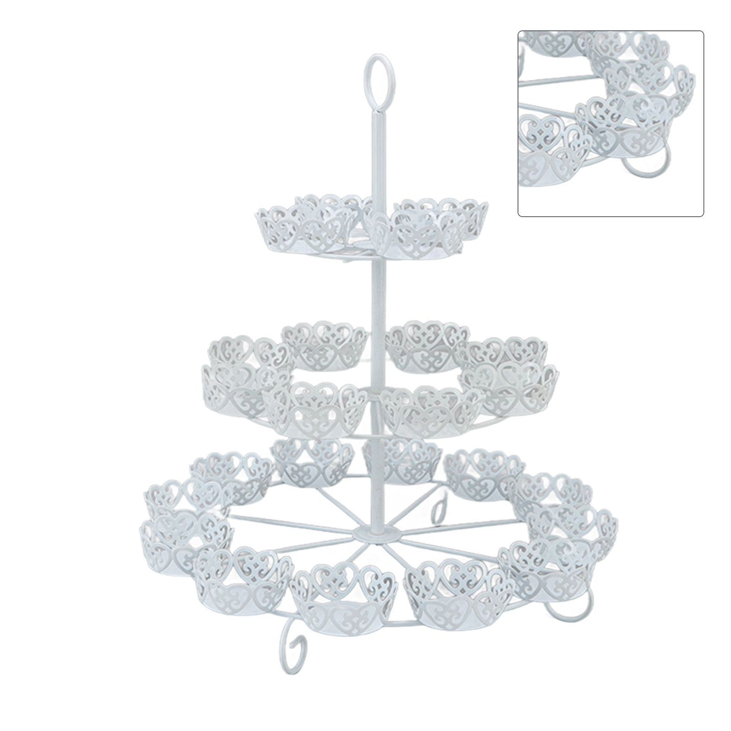 Cupcake Stand for 24 Cupcakes 3 Tier Pastry Serving Display Stand Iron Dessert Carrier Display Holder for V1294-YM3118220247811-0421