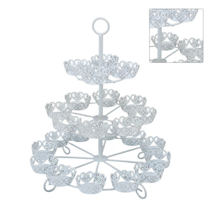Cupcake Stand for 24 Cupcakes 3 Tier Pastry Serving Display Stand Iron Dessert Carrier Display Holder for V1294-YM3118220247811-0421
