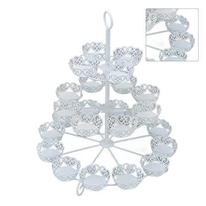 Cupcake Stand for 24 Cupcakes 3 Tier Pastry Serving Display Stand Iron Dessert Carrier Display Holder for V1294-YM3118220247811-0421