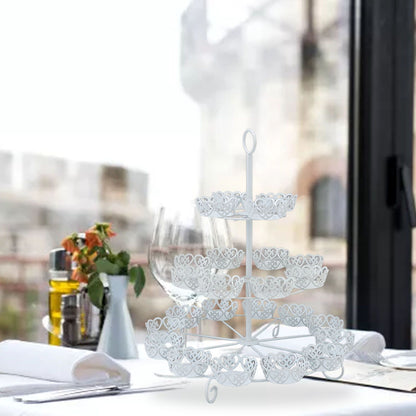 Cupcake Stand for 24 Cupcakes 3 Tier Pastry Serving Display Stand Iron Dessert Carrier Display Holder for V1294-YM3118220247811-0421