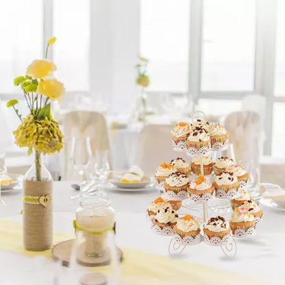 Cupcake Stand for 24 Cupcakes 3 Tier Pastry Serving Display Stand Iron Dessert Carrier Display Holder for V1294-YM3118220247811-0421