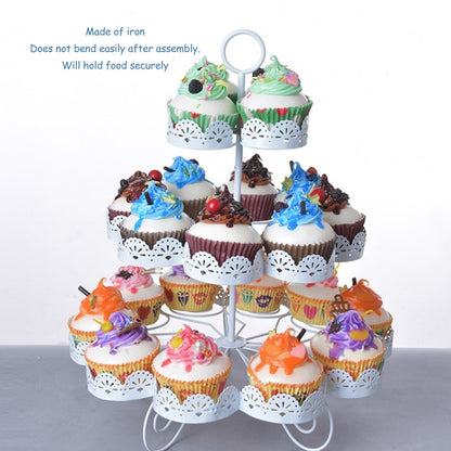 Cupcake Stand for 24 Cupcakes 3 Tier Pastry Serving Display Stand Iron Dessert Carrier Display Holder for V1294-YM3118220247811-0421