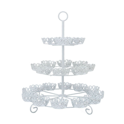 Cupcake Stand for 24 Cupcakes 3 Tier Pastry Serving Display Stand Iron Dessert Carrier Display Holder for V1294-YM3118220247811-0421