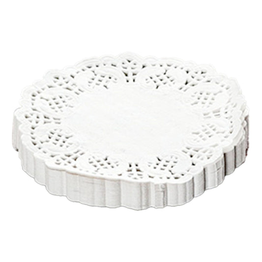 150pcs White Lace Round Paper Doilies Disposable Hollow Flower Oil Absorbing Paper for Fried Food Pizza V1294-YM3118220248011-0421