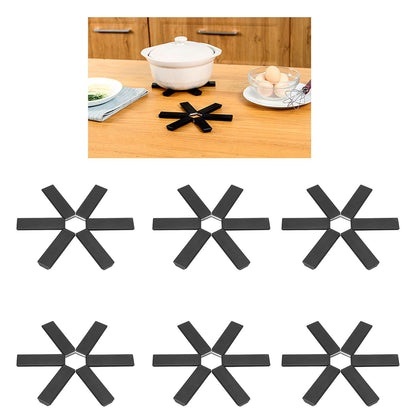6PCS Hot Pot Heat Insulation Pad Foldable ABS Hollow Design Hot Dishes Holder for Kitchen Home V1294-YM3118220249611-0421