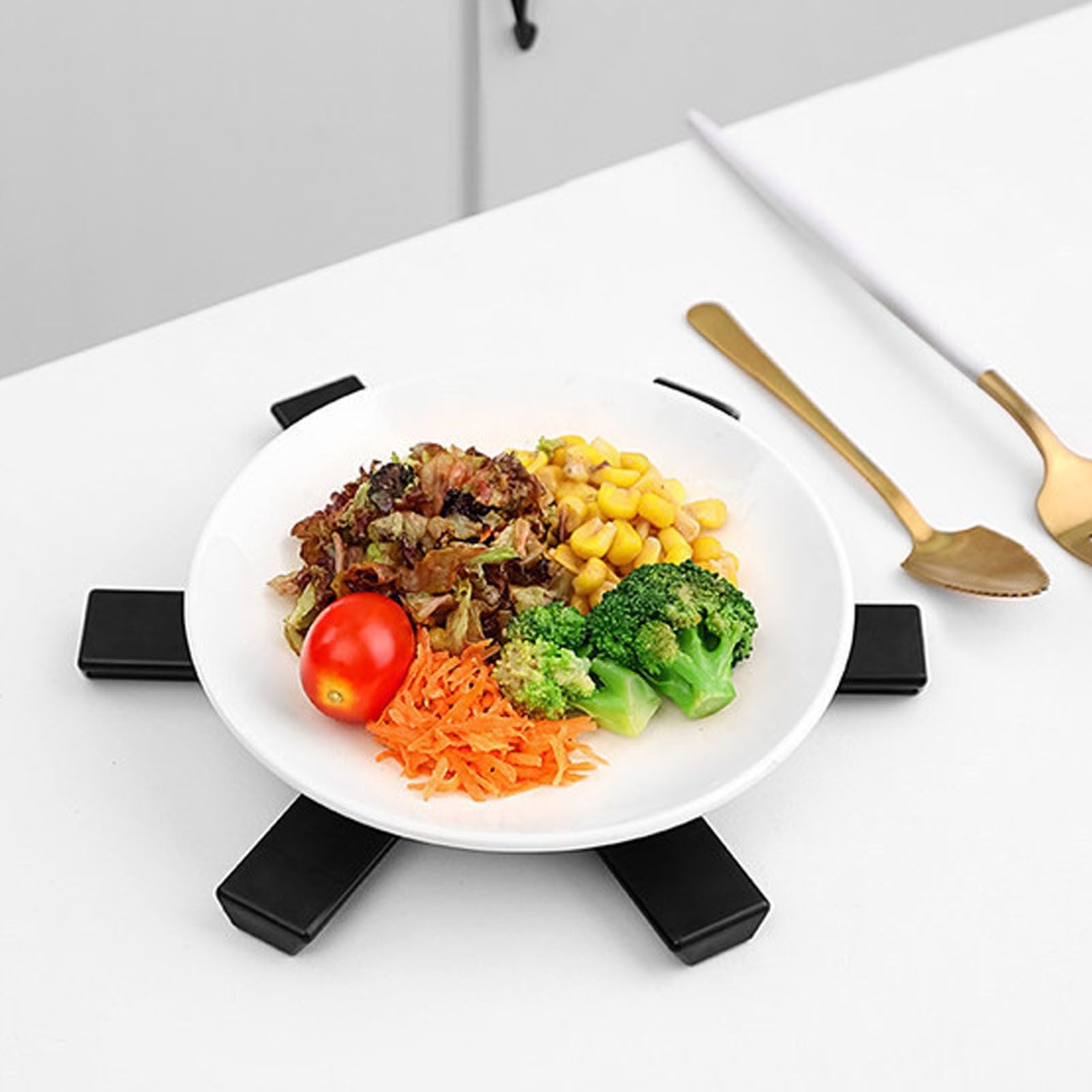6PCS Hot Pot Heat Insulation Pad Foldable ABS Hollow Design Hot Dishes Holder for Kitchen Home V1294-YM3118220249611-0421