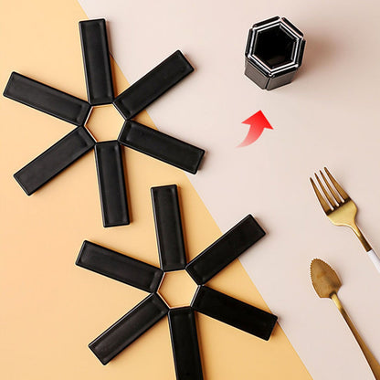 6PCS Hot Pot Heat Insulation Pad Foldable ABS Hollow Design Hot Dishes Holder for Kitchen Home V1294-YM3118220249611-0421