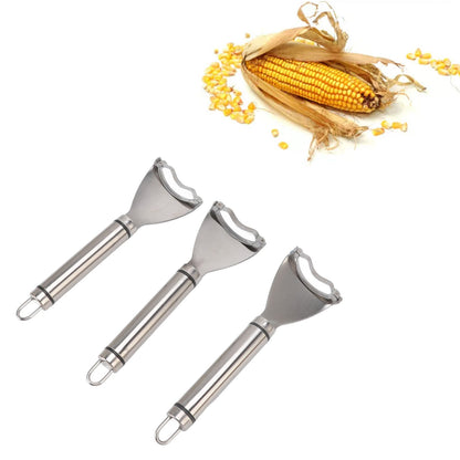 3pcs Stainless Steel Corn Cutter Peeler Safe Quick Clean Comfortable Grip Corn Thresher Planer Cutter for V1294-YM3118220249711-0421
