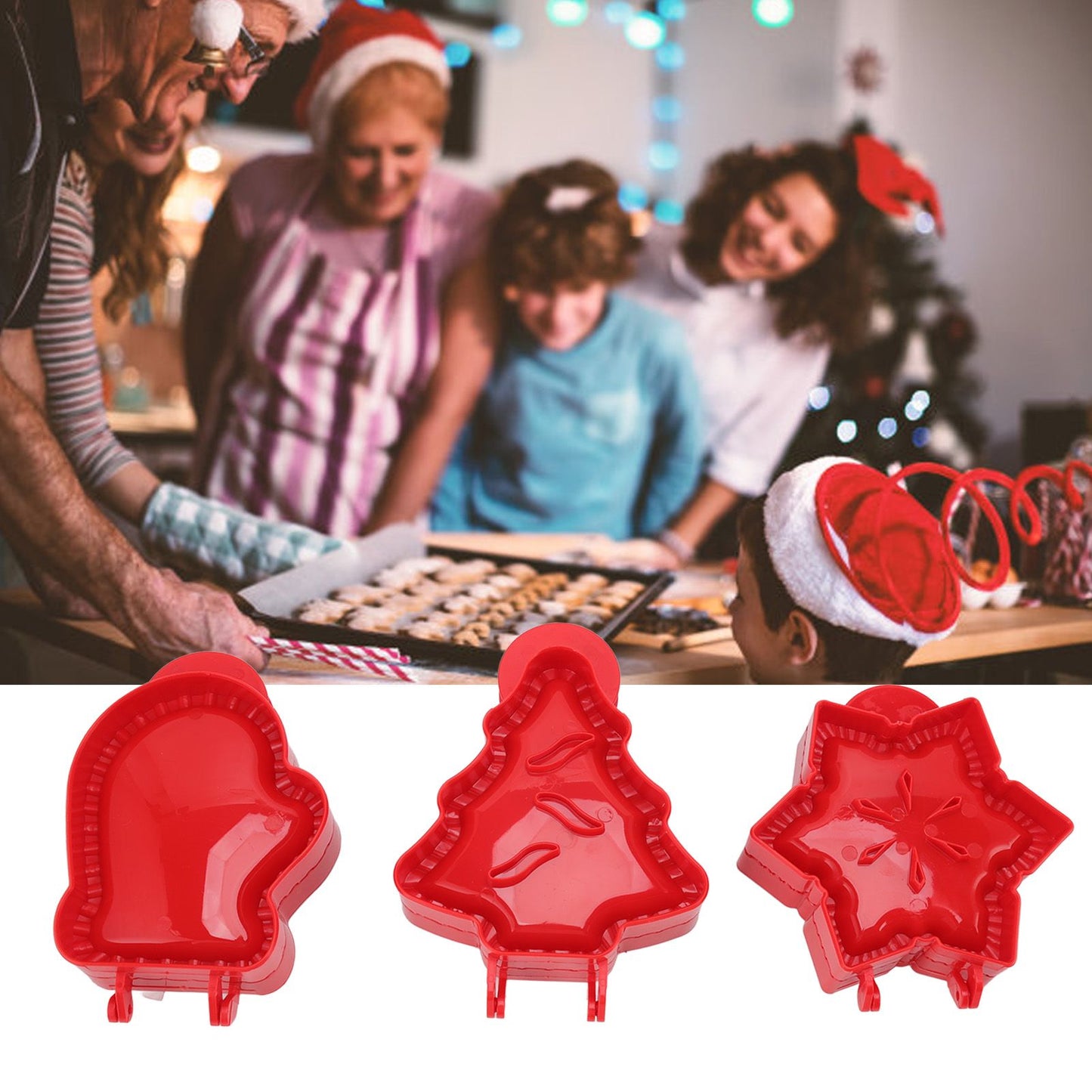 3 Pcs Pocket Pie Molds Christmas Tree Star Glove Shape Dough Presser Mini Hand Pie Mold Set Pie Maker for V1294-YM3118220251211-0421