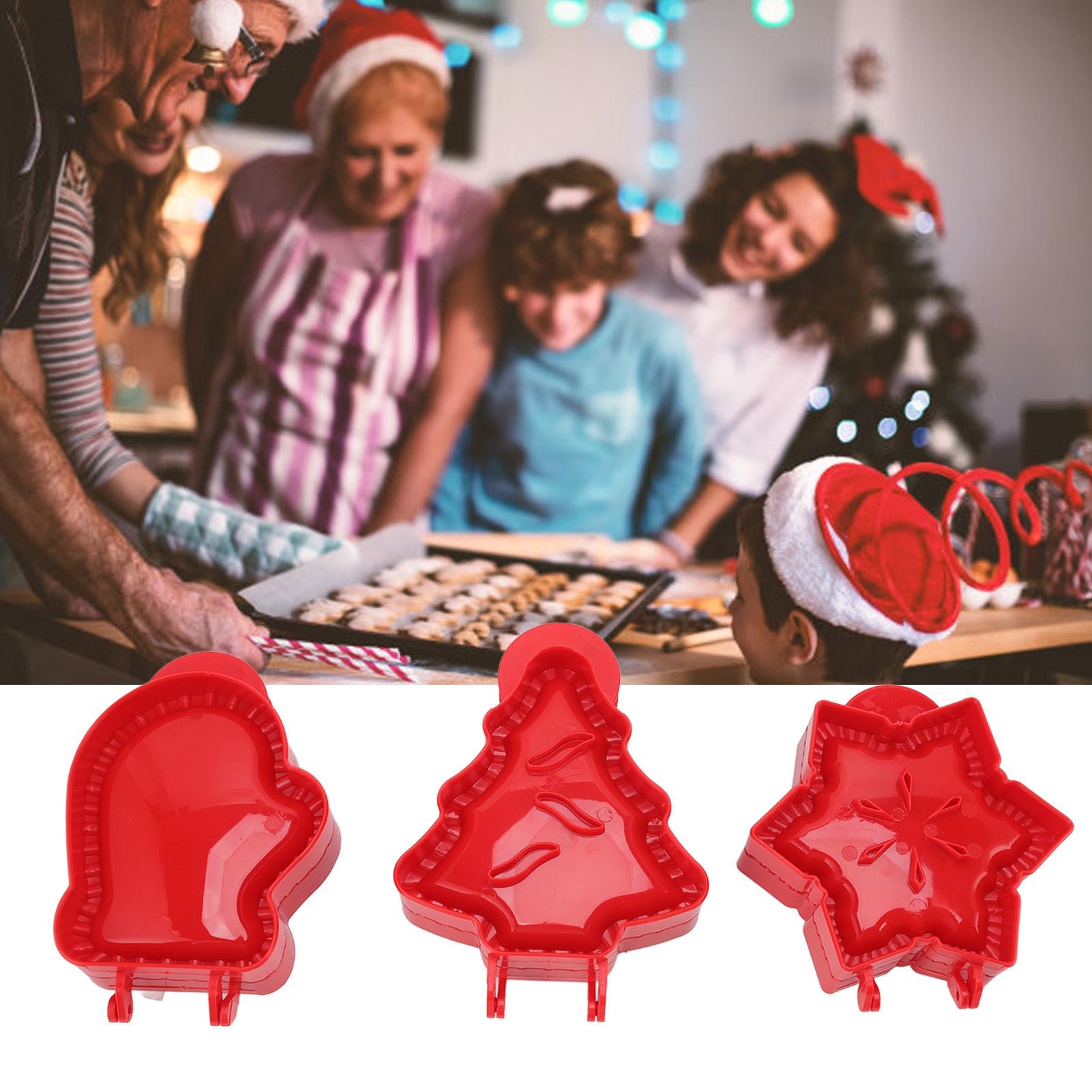 3 Pcs Pocket Pie Molds Christmas Tree Star Glove Shape Dough Presser Mini Hand Pie Mold Set Pie Maker for V1294-YM3118220251211-0421