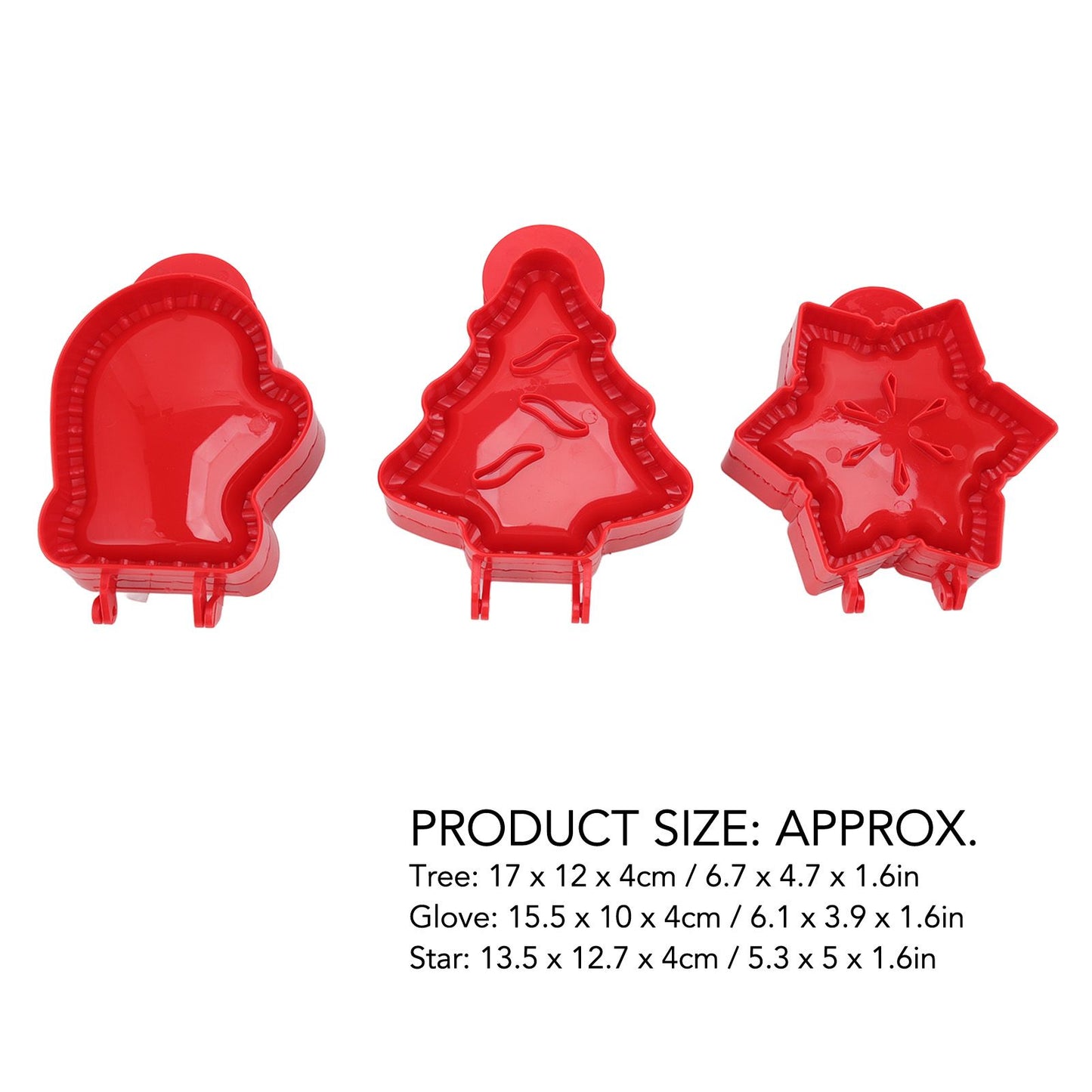 3 Pcs Pocket Pie Molds Christmas Tree Star Glove Shape Dough Presser Mini Hand Pie Mold Set Pie Maker for V1294-YM3118220251211-0421