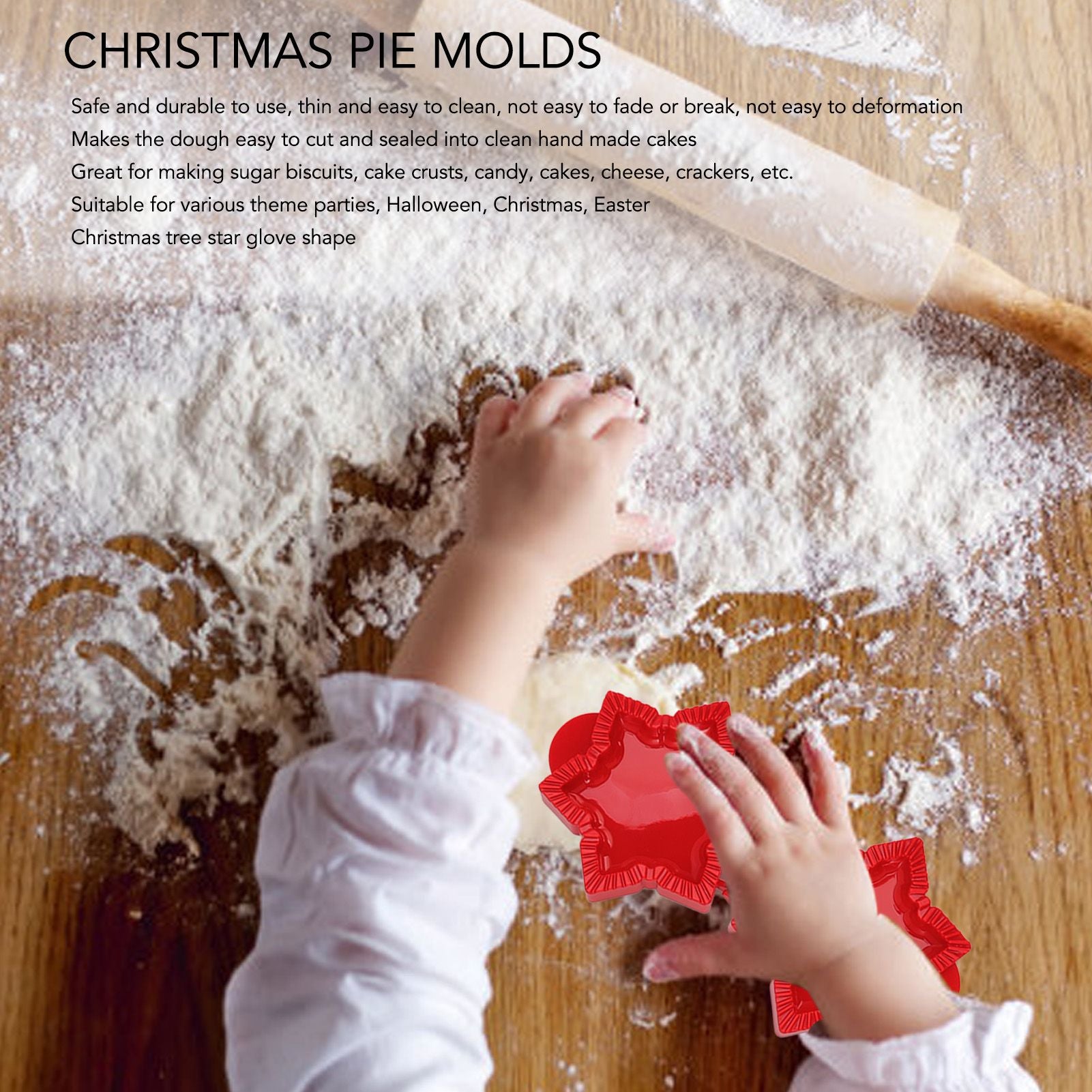 3 Pcs Pocket Pie Molds Christmas Tree Star Glove Shape Dough Presser Mini Hand Pie Mold Set Pie Maker for V1294-YM3118220251211-0421