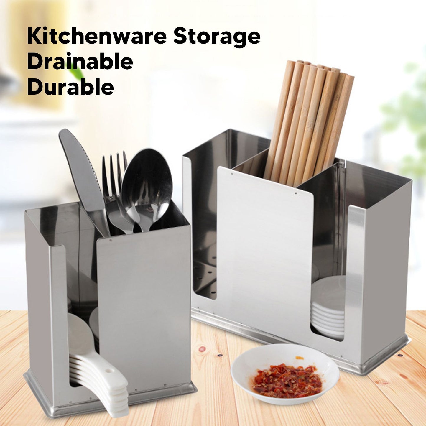 Utensil Drying Rack Stainless Steel Hanging Rack Chopsticks Spoon Fork Knife Drainer Basket Flatware Storage V1294-YM3118220251412-0421