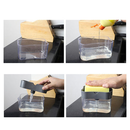 Dish Soap Dispenser Press Design Automatically Liquid Dispenser Box Sponge Holder Soap Dispenser for Home V1294-YM3118220251511-0421