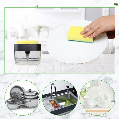 Dish Soap Dispenser Press Design Automatically Liquid Dispenser Box Sponge Holder Soap Dispenser for Home V1294-YM3118220251511-0421