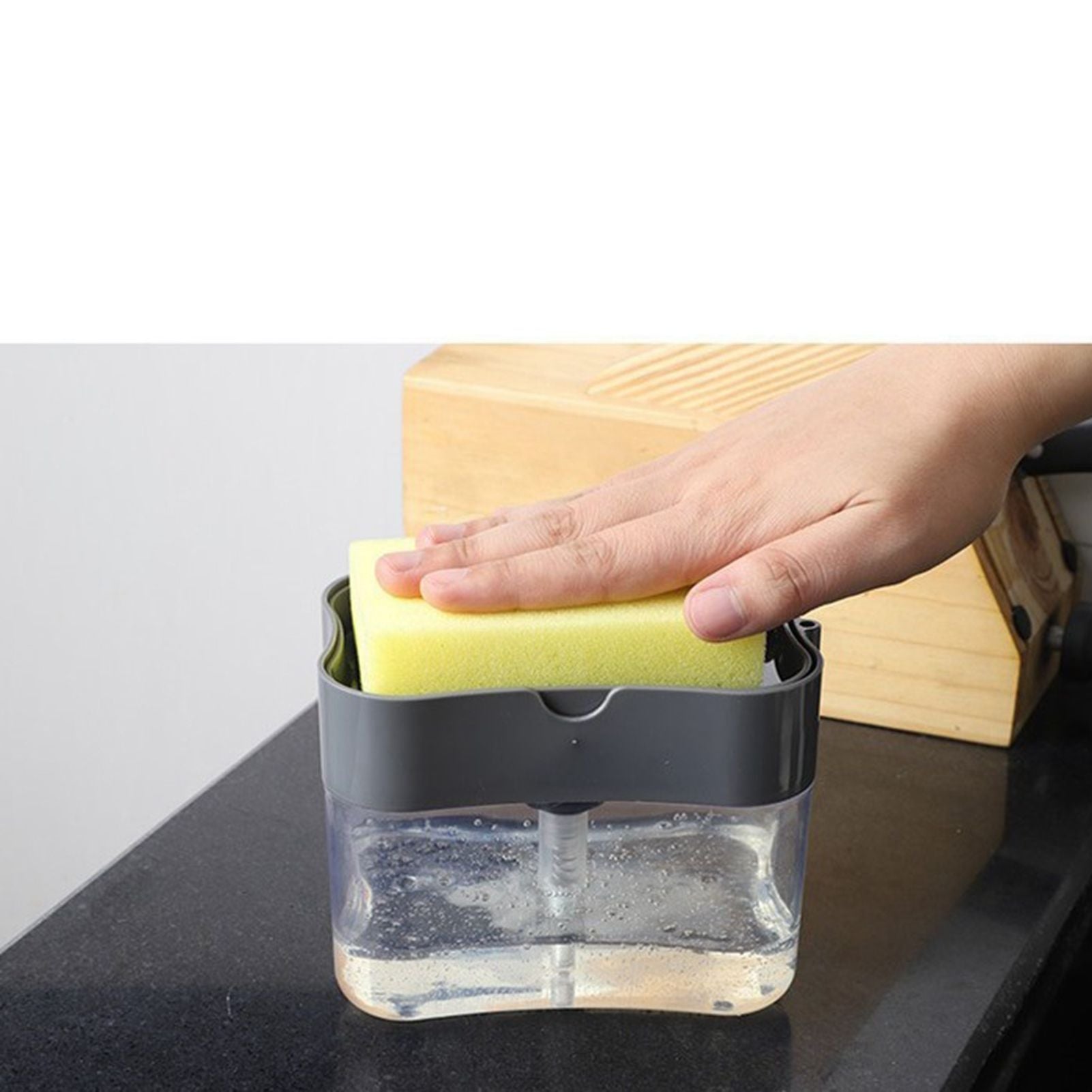 Dish Soap Dispenser Press Design Automatically Liquid Dispenser Box Sponge Holder Soap Dispenser for Home V1294-YM3118220251511-0421