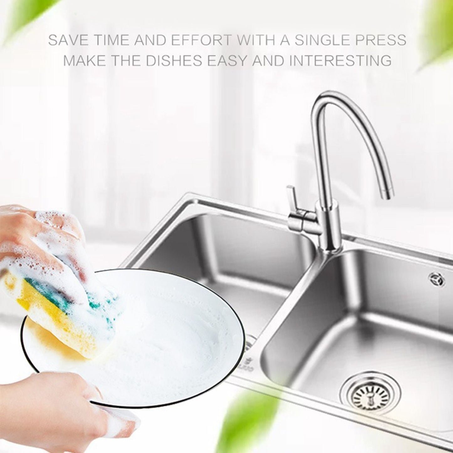 Dish Soap Dispenser Press Design Automatically Liquid Dispenser Box Sponge Holder Soap Dispenser for Home V1294-YM3118220251511-0421
