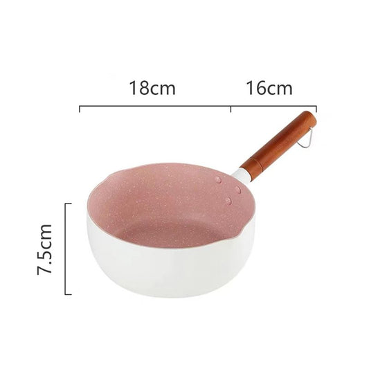 Japanese Style Saucepan Nonstick Milk Noodle Soup Sauce Pan Baby Food Cooking Pot White 18cm V1294-YM3118220251811-0421
