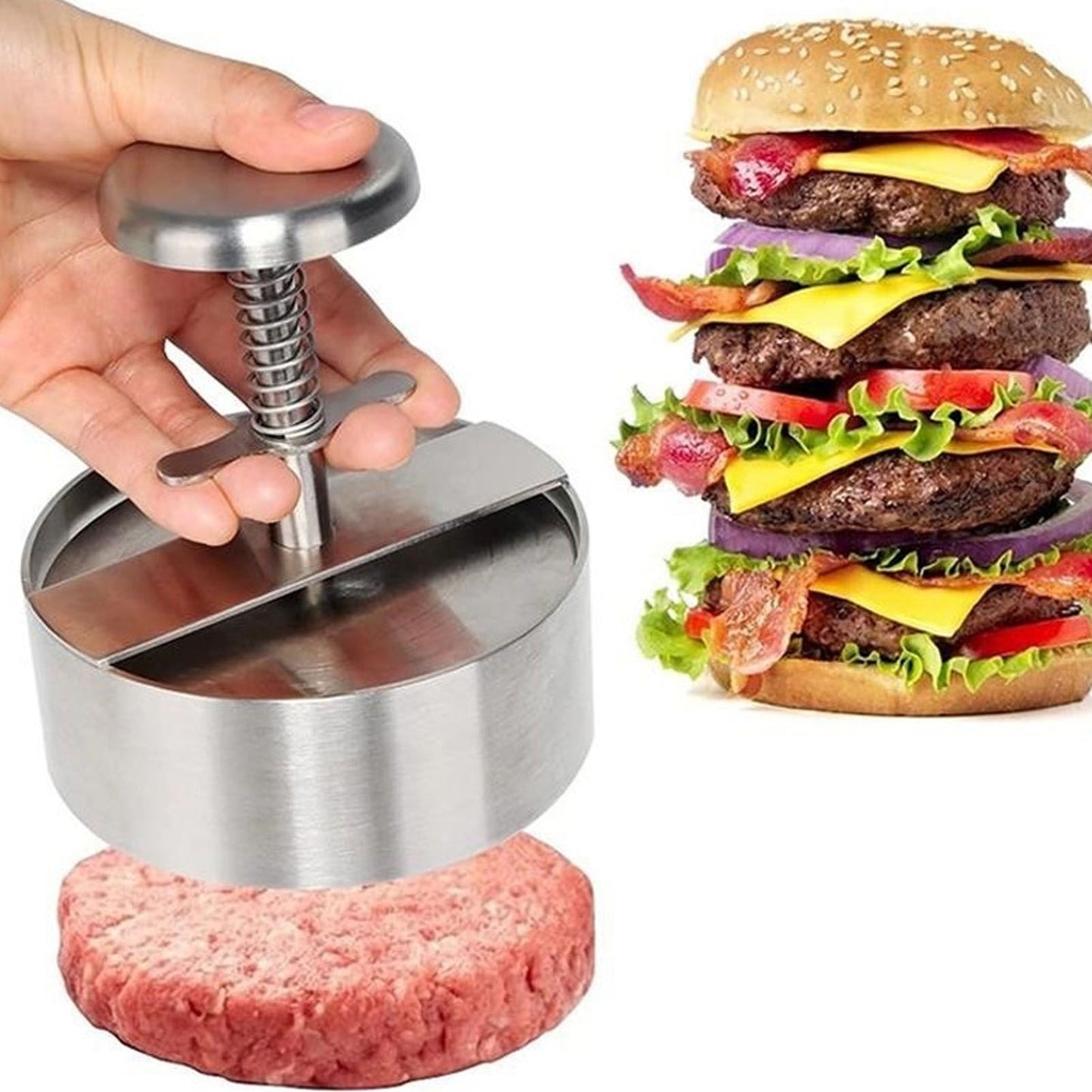 Hamburger Press Patty Maker 304 Stainless Steel Hamburger Meat Press for Kitchen Burgers Accessories V1294-YM3118220252411-0421