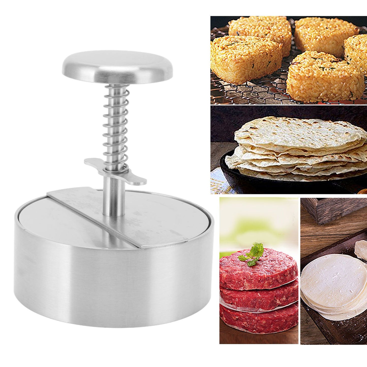 Hamburger Press Patty Maker 304 Stainless Steel Hamburger Meat Press for Kitchen Burgers Accessories V1294-YM3118220252411-0421