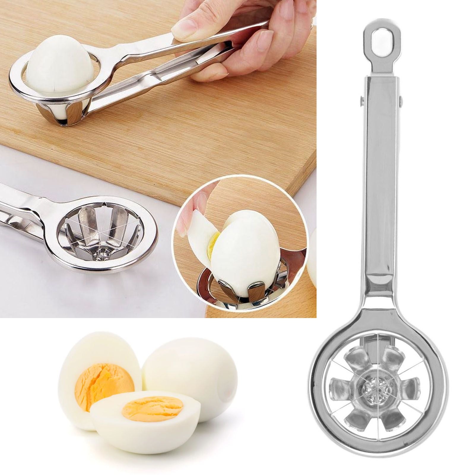 Egg Cutter 304 Stainless Steel Rust Proof Labor Saving Multi Functional Egg Splitter for Kitchen Restaurant V1294-YM3118220252611-0421