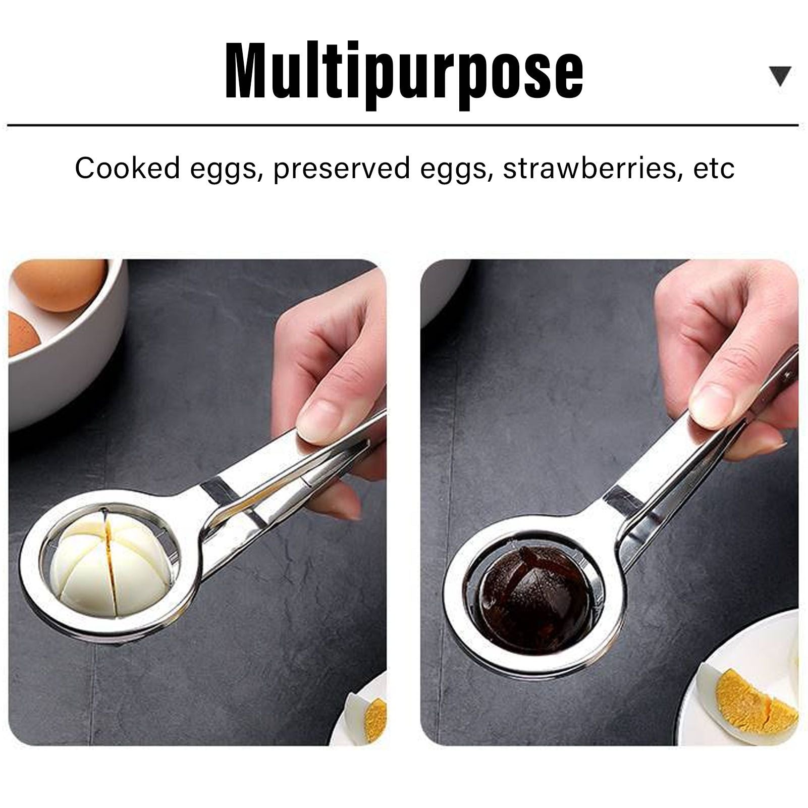 Egg Cutter 304 Stainless Steel Rust Proof Labor Saving Multi Functional Egg Splitter for Kitchen Restaurant V1294-YM3118220252611-0421