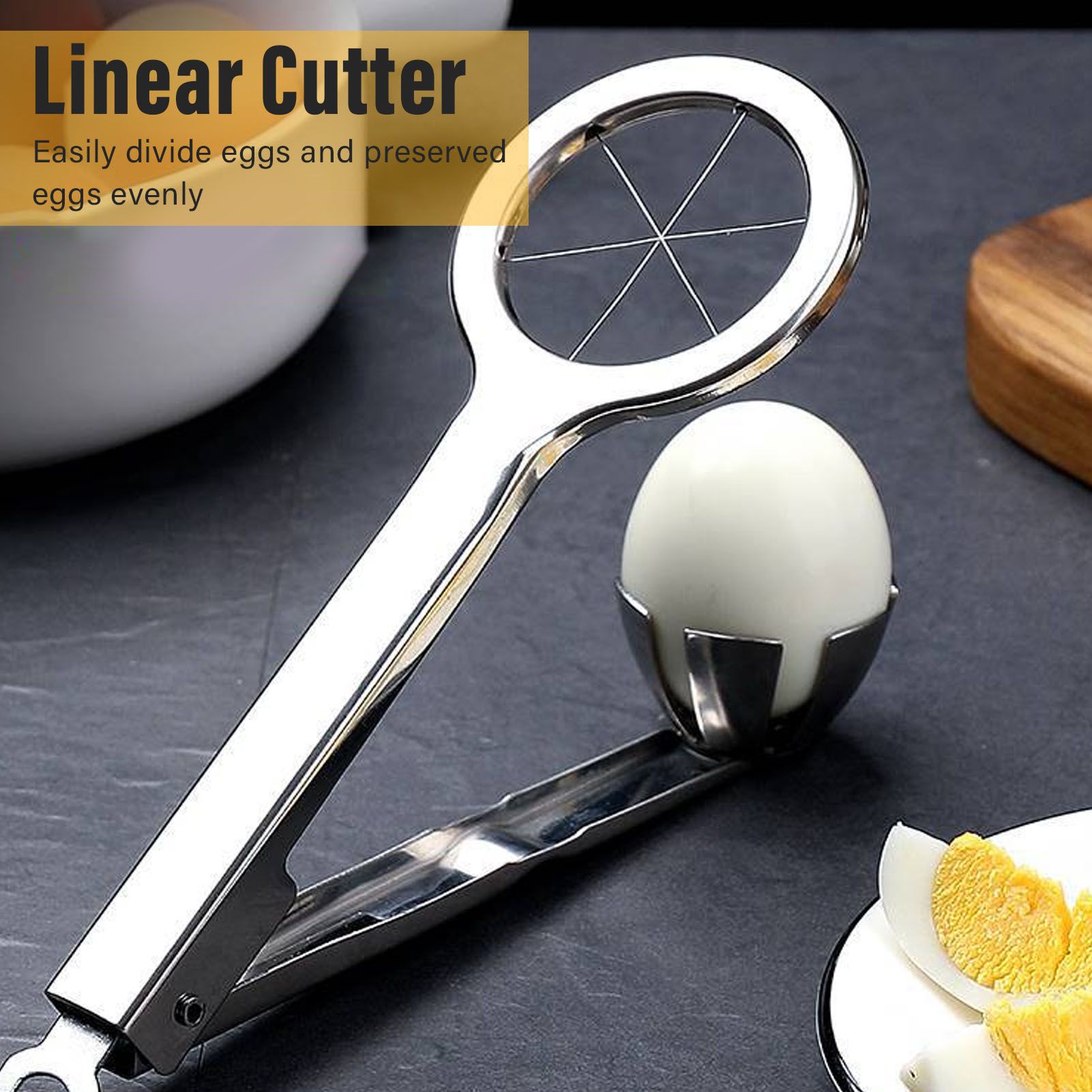Egg Cutter 304 Stainless Steel Rust Proof Labor Saving Multi Functional Egg Splitter for Kitchen Restaurant V1294-YM3118220252611-0421
