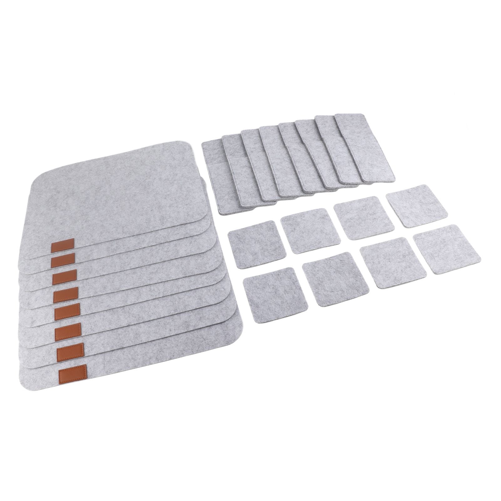 Placemat Cup Mat Set Felt Heat Insulation with Fork Bag Tableware Mat for Home Kitchen Light Gray V1294-YM3118220253111-0421