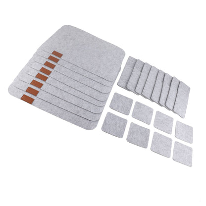 Placemat Cup Mat Set Felt Heat Insulation with Fork Bag Tableware Mat for Home Kitchen Light Gray V1294-YM3118220253111-0421