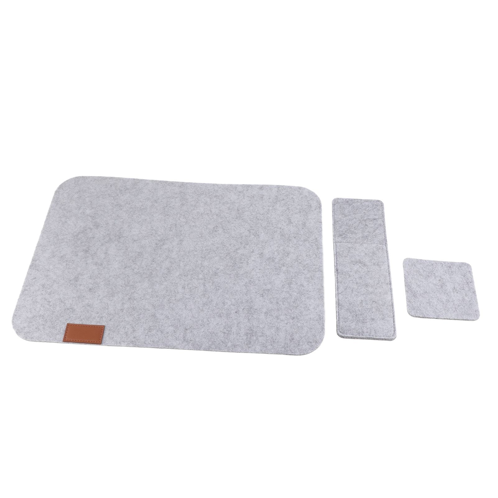 Placemat Cup Mat Set Felt Heat Insulation with Fork Bag Tableware Mat for Home Kitchen Light Gray V1294-YM3118220253111-0421