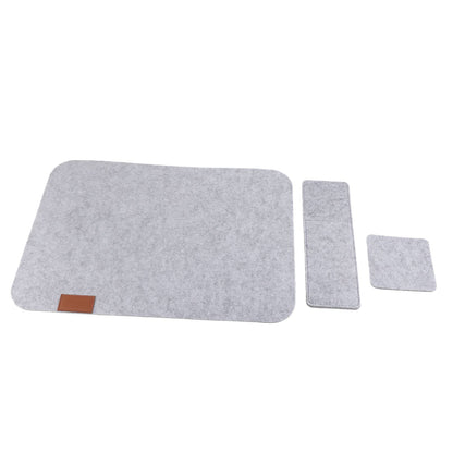 Placemat Cup Mat Set Felt Heat Insulation with Fork Bag Tableware Mat for Home Kitchen Light Gray V1294-YM3118220253111-0421