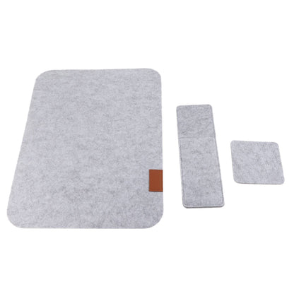 Placemat Cup Mat Set Felt Heat Insulation with Fork Bag Tableware Mat for Home Kitchen Light Gray V1294-YM3118220253111-0421