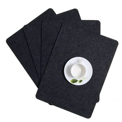Placemat Cup Mat Set Felt Heat Insulation with Fork Bag Tableware Mat for Home Kitchen Dark Gray V1294-YM3118220253112-0421