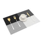 8pcs Placemats Easy Cleaning PVC Material Waterproof Black White Plaid Pattern Dining Placemats for Hotel V1294-YM3118220253211-0421
