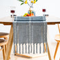 Retro Table Runner Elegant Hand Woven Cotton Linen Dining Table Runner with Tassels for Wedding Home Cross V1294-YM3118220253511-0421