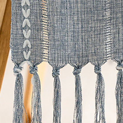 Retro Table Runner Elegant Hand Woven Cotton Linen Dining Table Runner with Tassels for Wedding Home Cross V1294-YM3118220253511-0421