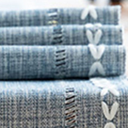 Retro Table Runner Elegant Hand Woven Cotton Linen Dining Table Runner with Tassels for Wedding Home Cross V1294-YM3118220253511-0421