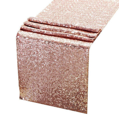 Sequin Table Runner 30x300cm Shiny Exquisite Decorative 3mm Sequins Table Runner for Parties Banquets Rose V1294-YM3118220253611-0421